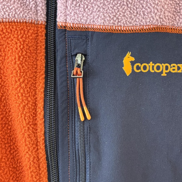 Cotopaxi Abrazo 1/2 Zip Fleece Pullover Womens XL Pocket Colorblock Orange Pink - Picture 4 of 8